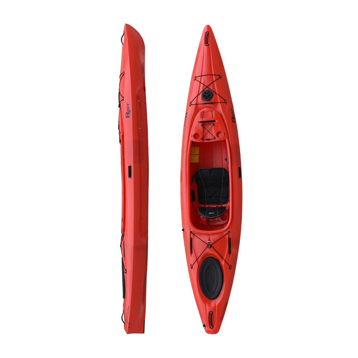 Bayside 12 LV Kayak Red top and side view